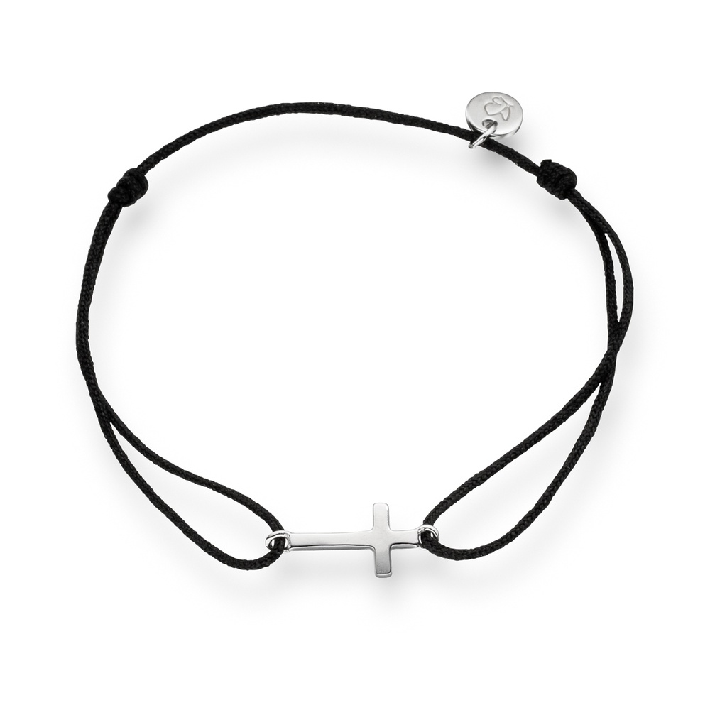Glanzstücke München Bracelet en tissu Croix Argent sterling en Argent Bracelet