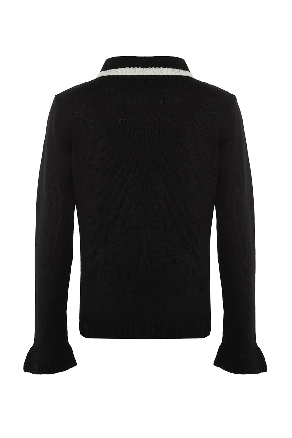 Trendyol Collection  Schwarzer Strickpullover mit Farbblockdesign TWOAW23KZ0039