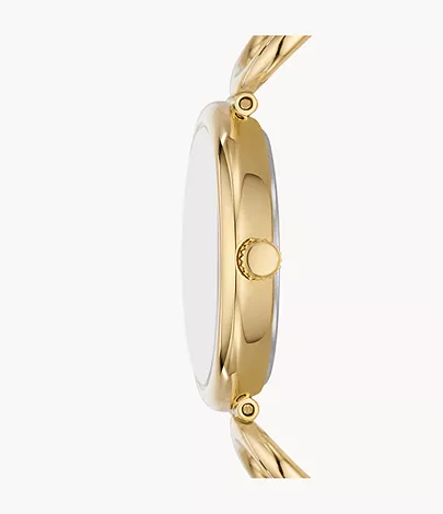 Fossil Uhr Carlie 3-Zeiger-Werk Edelstahl goldfarben