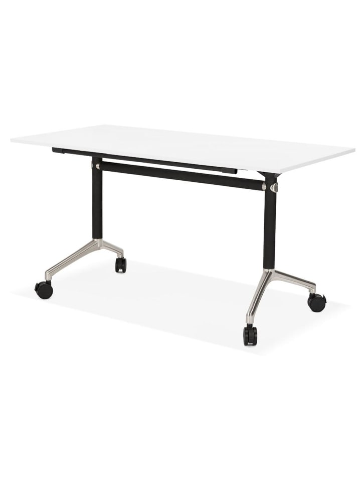 KADIMA DESIGN Schreibtisch faltbar 140x70 cm platzsparend, kleine Räume in Weiß günstig kaufen