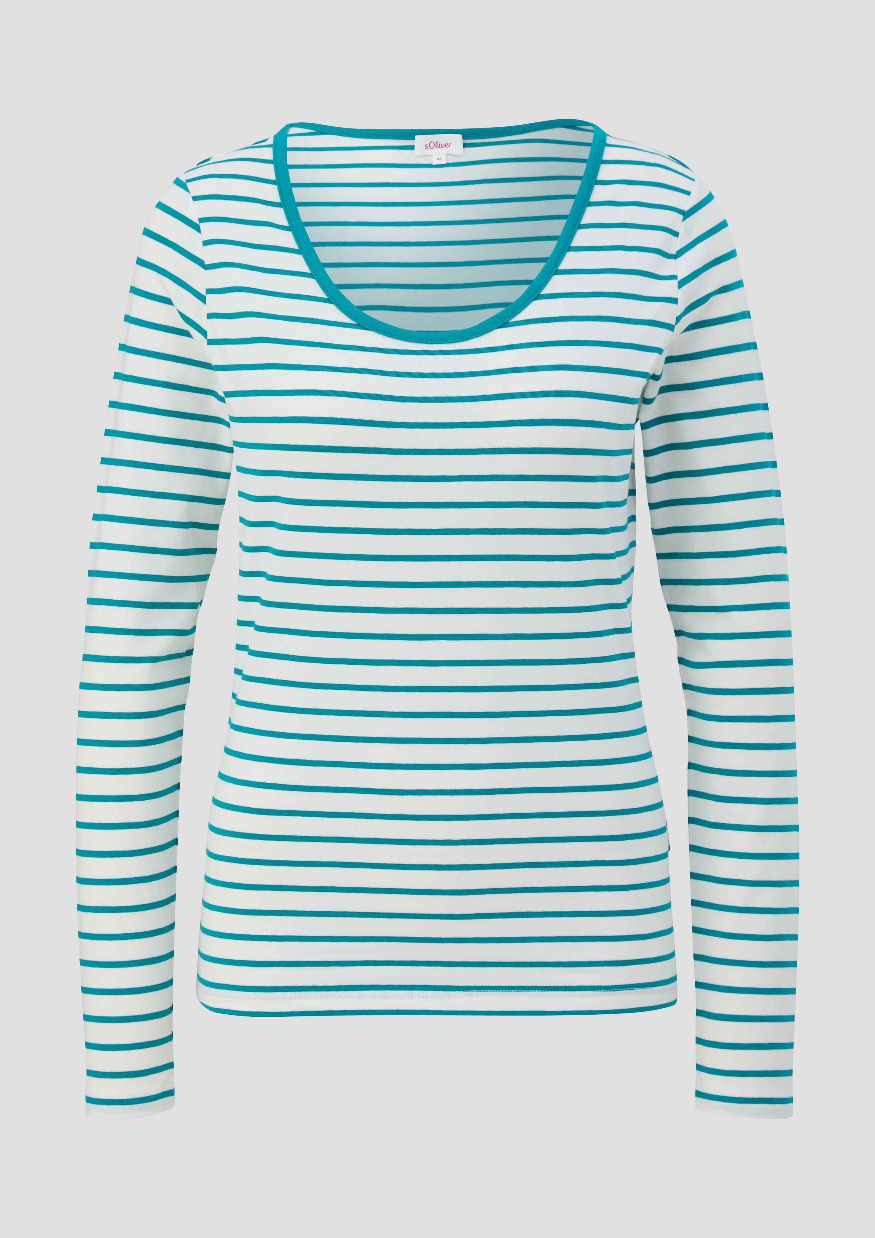 Langarmshirt mit tiefem Rundhalsausschnitt  2141909-66G2