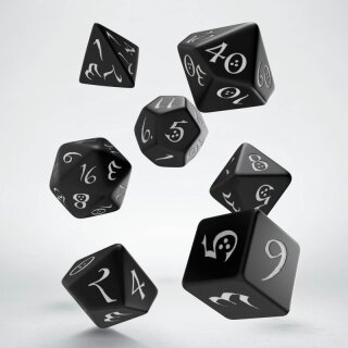 Classic RPG Black & white Dice Set (7)