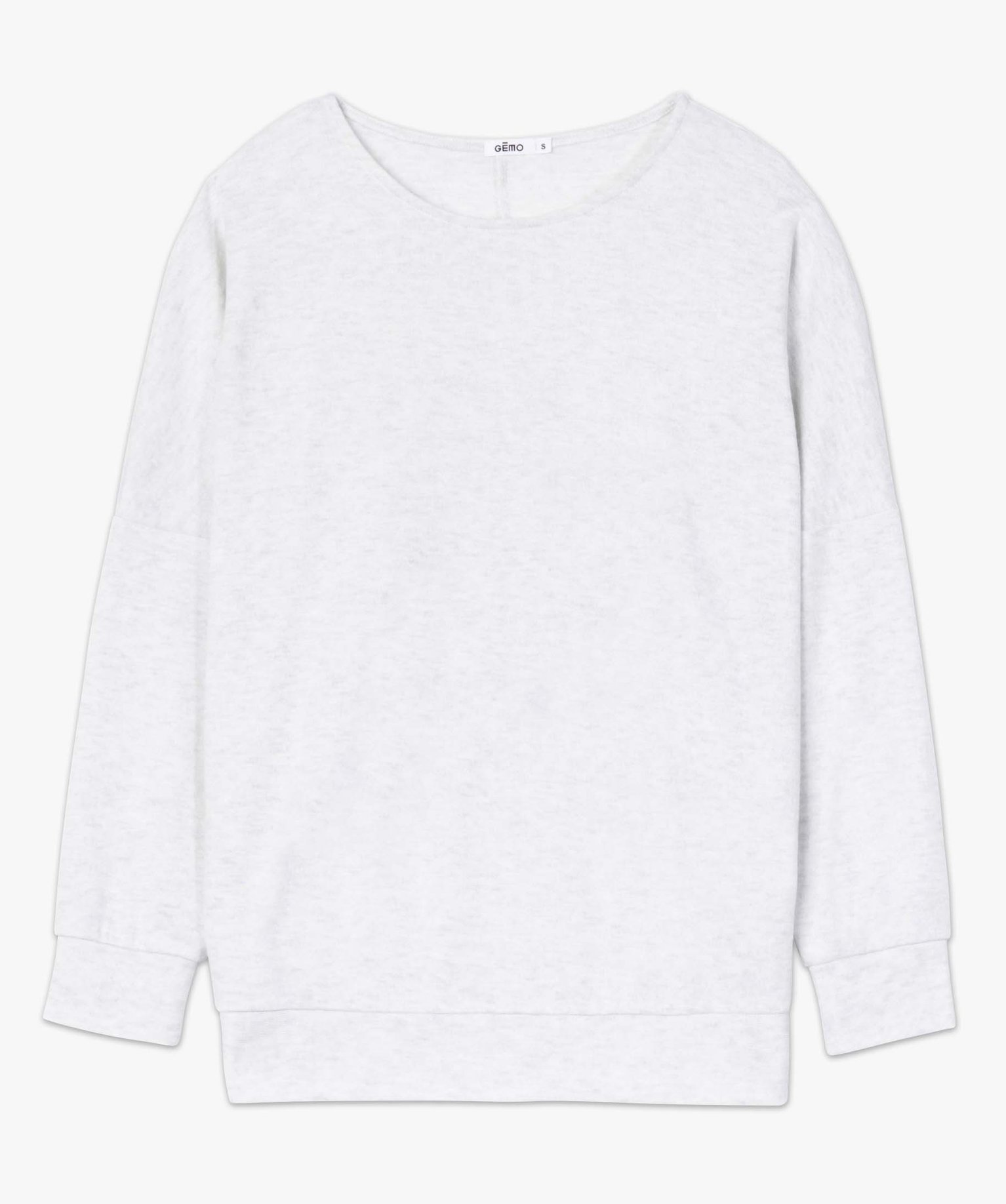 Haut de pyjama à manches chauve-souris femme gris clair | GEMO