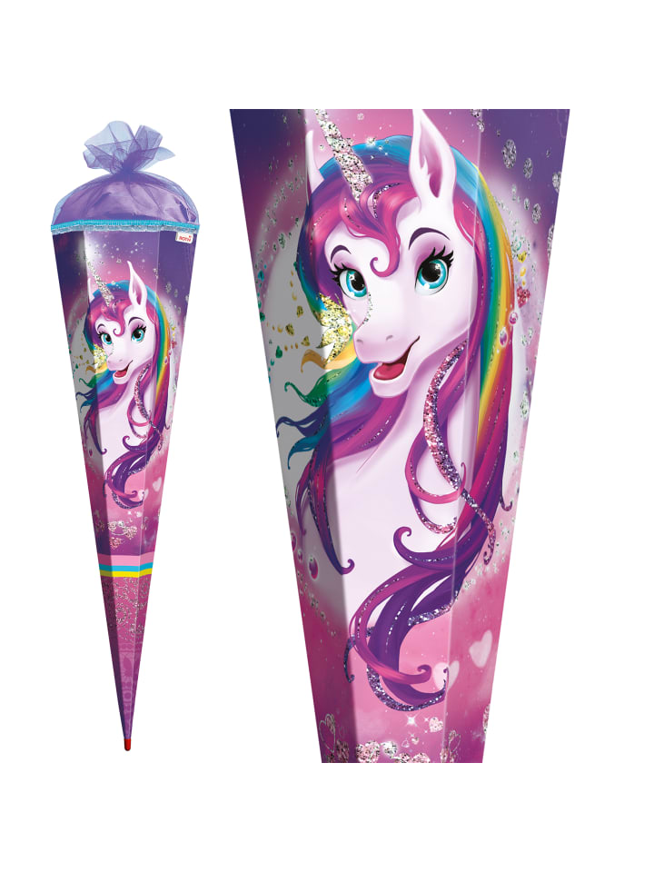 ROTH Schultüte groß Einhornportrait 85 cm, Glitter in Rosa günstig kaufen onesize