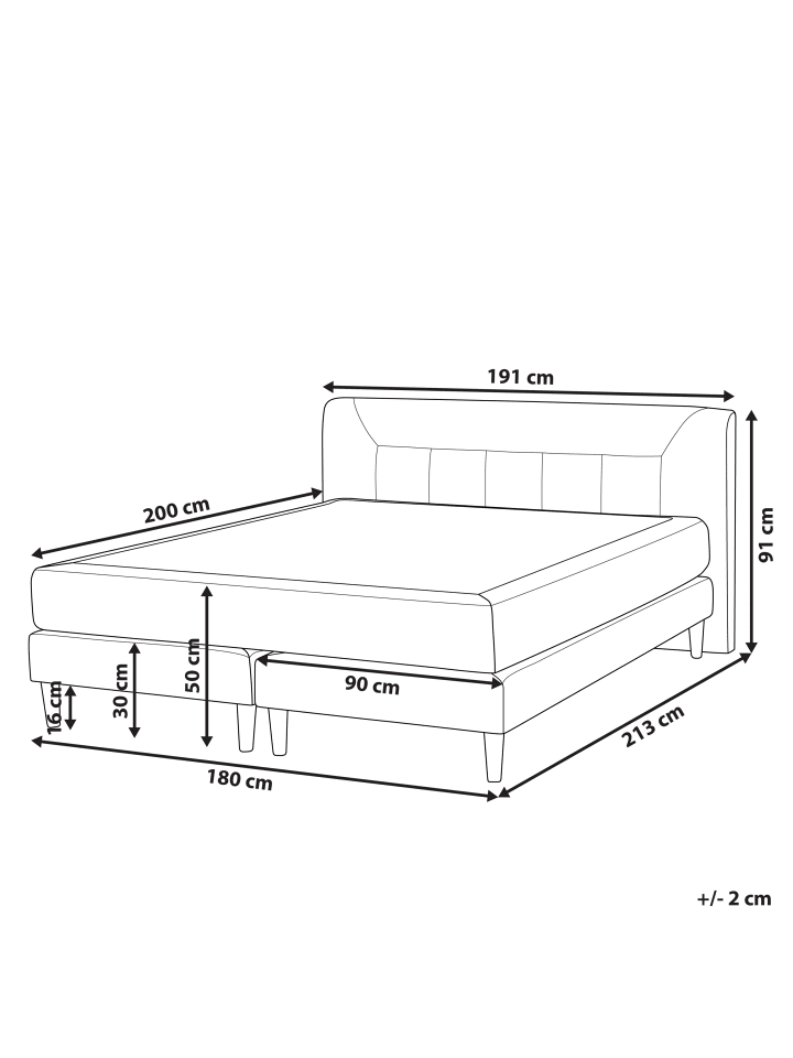 Beliani Doppelbett MARQUISE in Beige/Rosa - (W) 191 x (H) 91 x (L) 213 cm günstig kaufen onesize