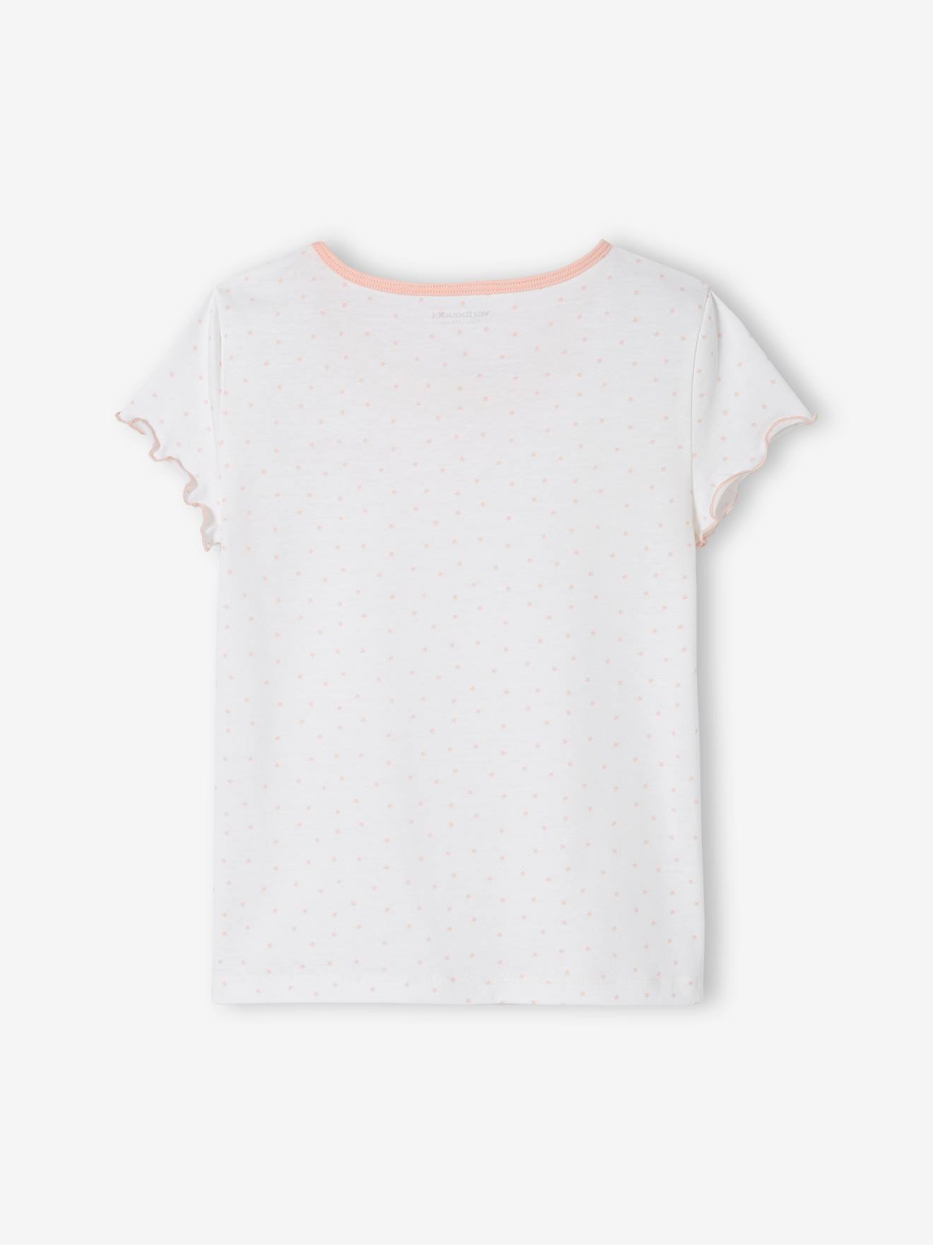 Lot de 2 T-shirts manches courtes volantées fille lot ivoire