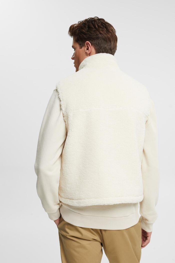 Weste aus Teddyfleece mit Logo-Stitching