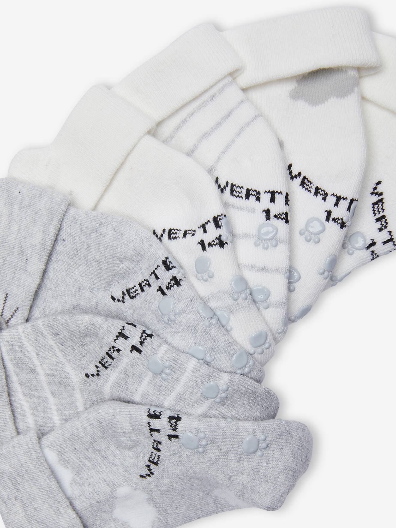 Vertbaudet 7er-Pack Baby Socken mit Wolke und Bär BASIC Oeko-Tex - grau meliert