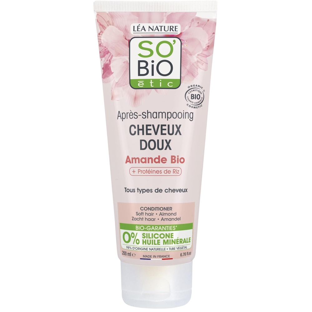 LÉA NATURE SO BiO étic Après-shampooing cheveux doux, Amande bio & Protéines de riz Après-shampooing