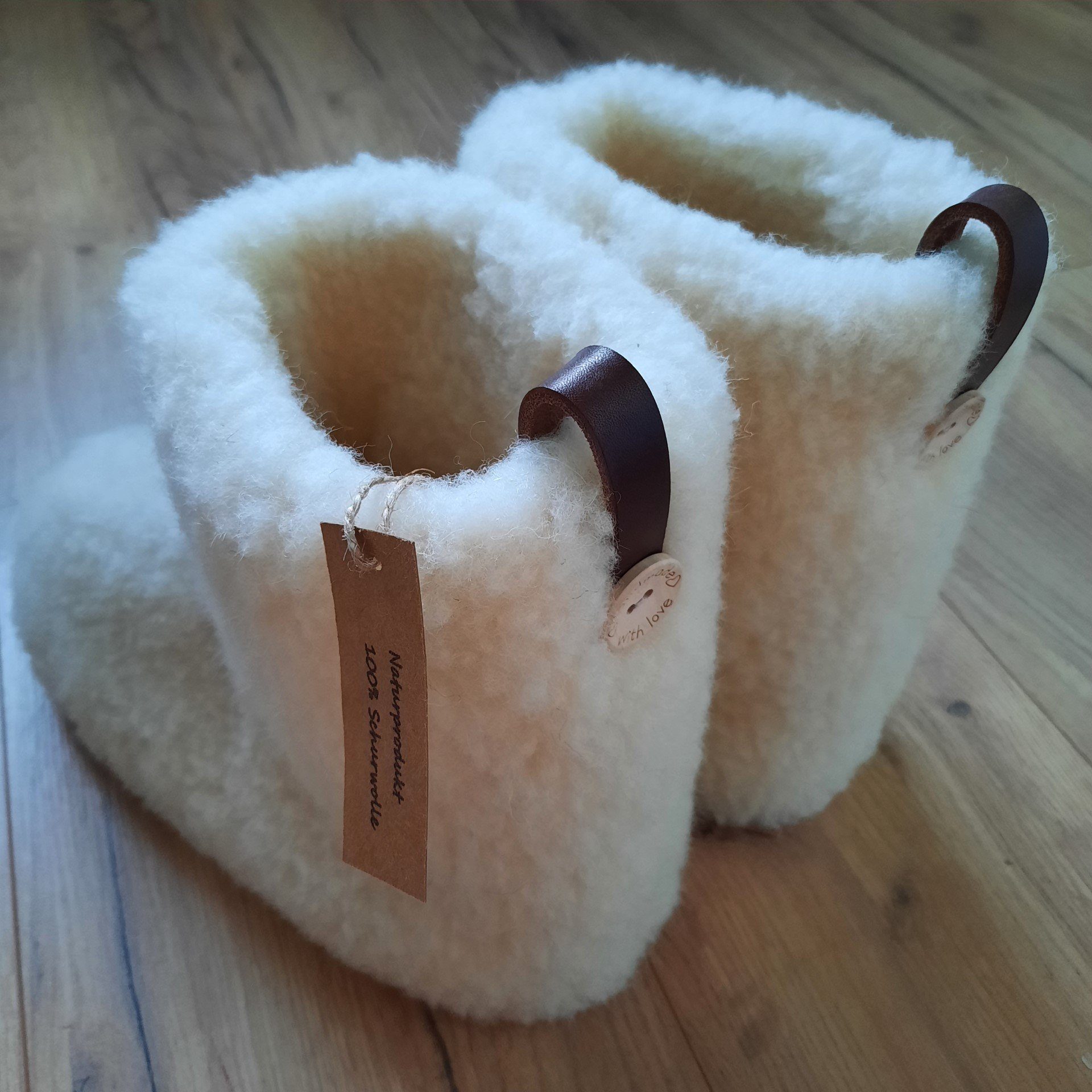 em-ka Hüttenschuhe Schurwolle Winter Warme Wollsocke Hausschuhe Hausschuh Damen, Herren, Schafwolle, Lammwolle, Naturprodukt, Hausstiefel, Fußwärmer