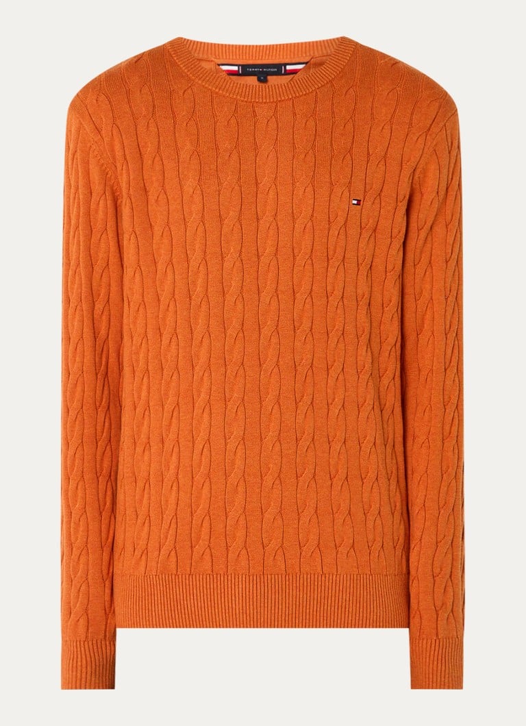 Tommy Hilfiger  Kabelgebreide trui met logoborduring