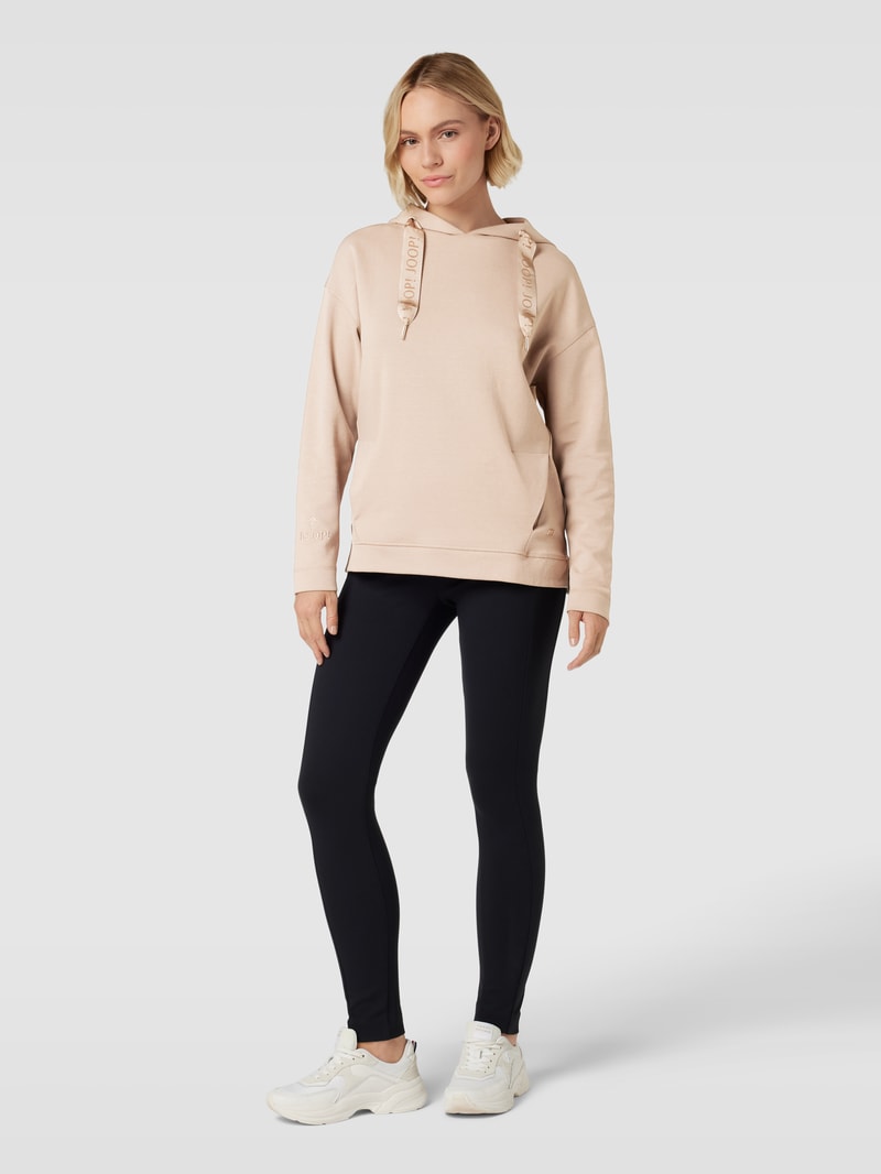 Hoodie mit Label-Details in taupe