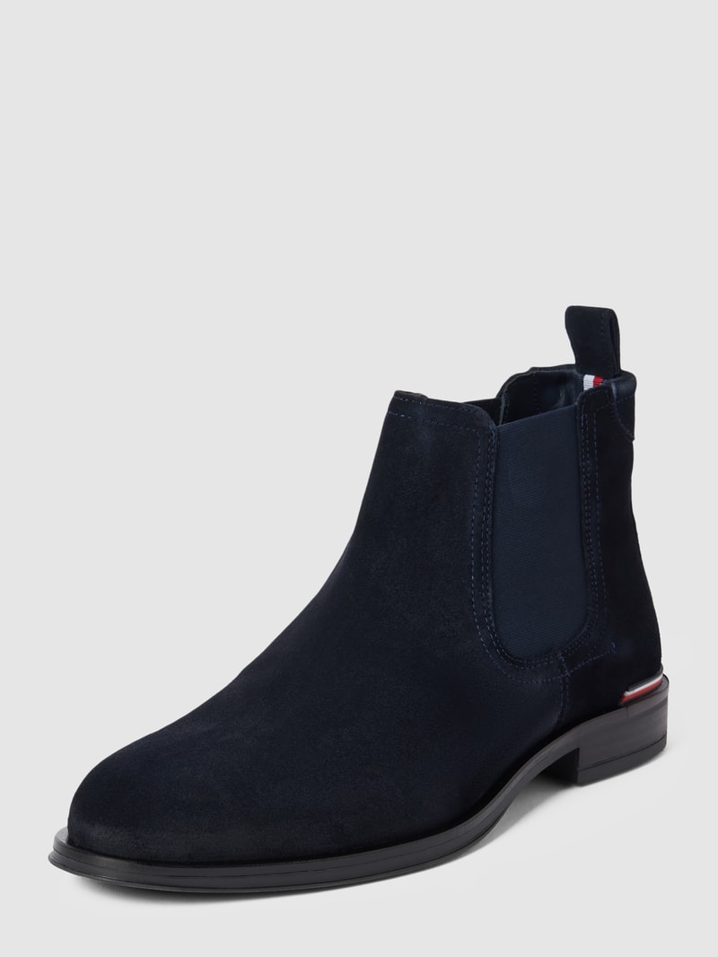 Chelsea Boots mit Label-Details in dunkelblau