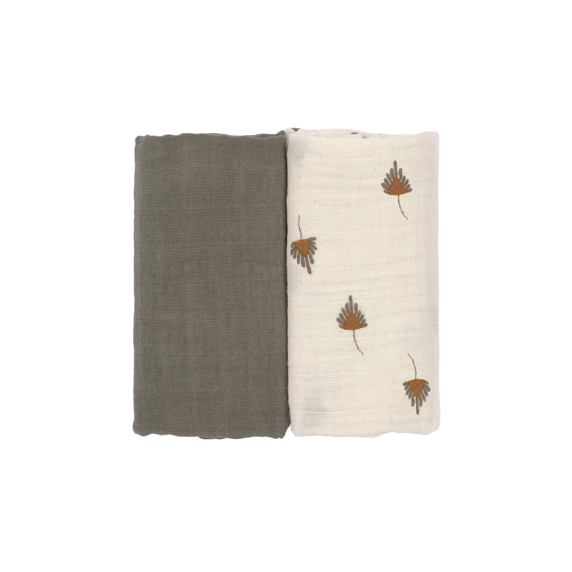 Mulltücher 2er Set M - Taupe, Grau