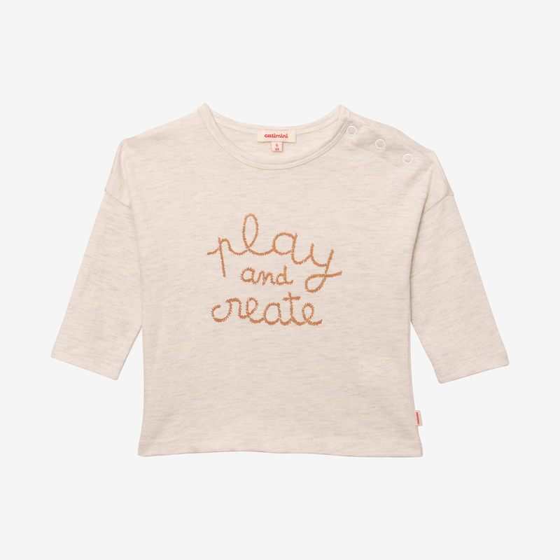 T-shirt bébé gris à message en coton recyclé Catimini