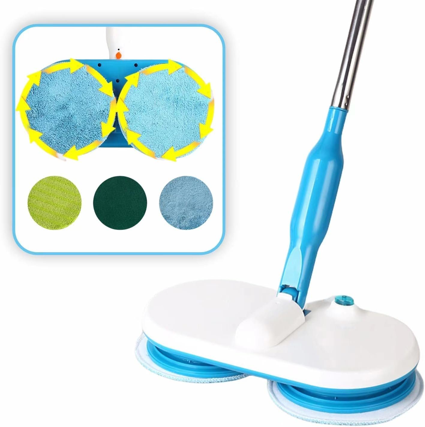 DOPWii Dampfmopp Elektromopp mit Faserpad*2,Polierpad*2,Scheuerpad*2,Einstellbar