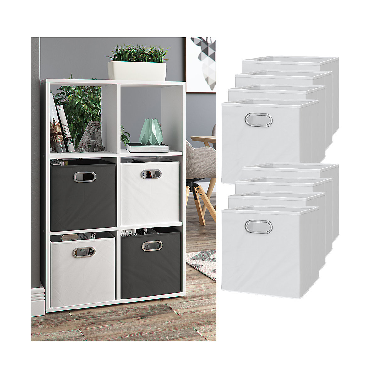 Faltbox 8er Set Weiß