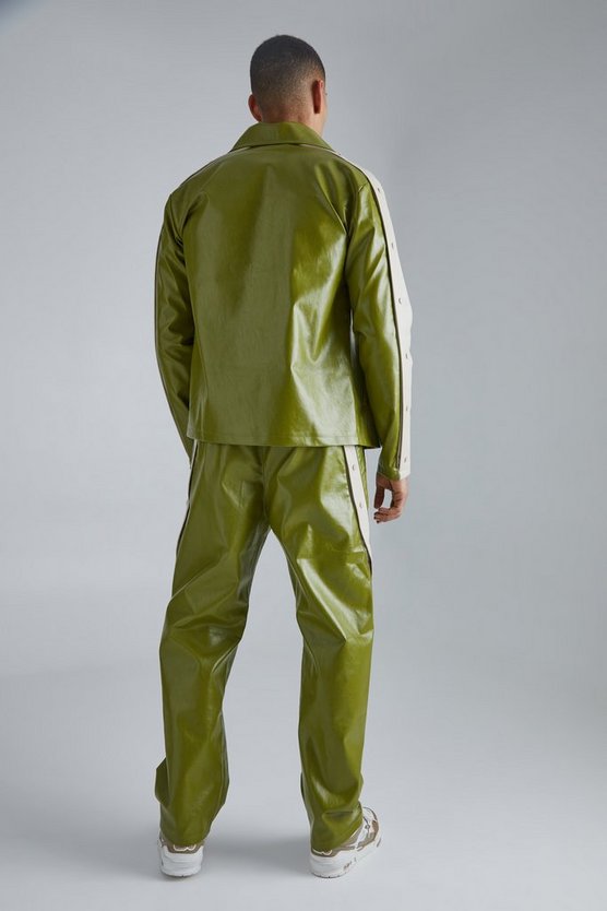 Lockere PU-Hose mit elastischem Bund und Twist