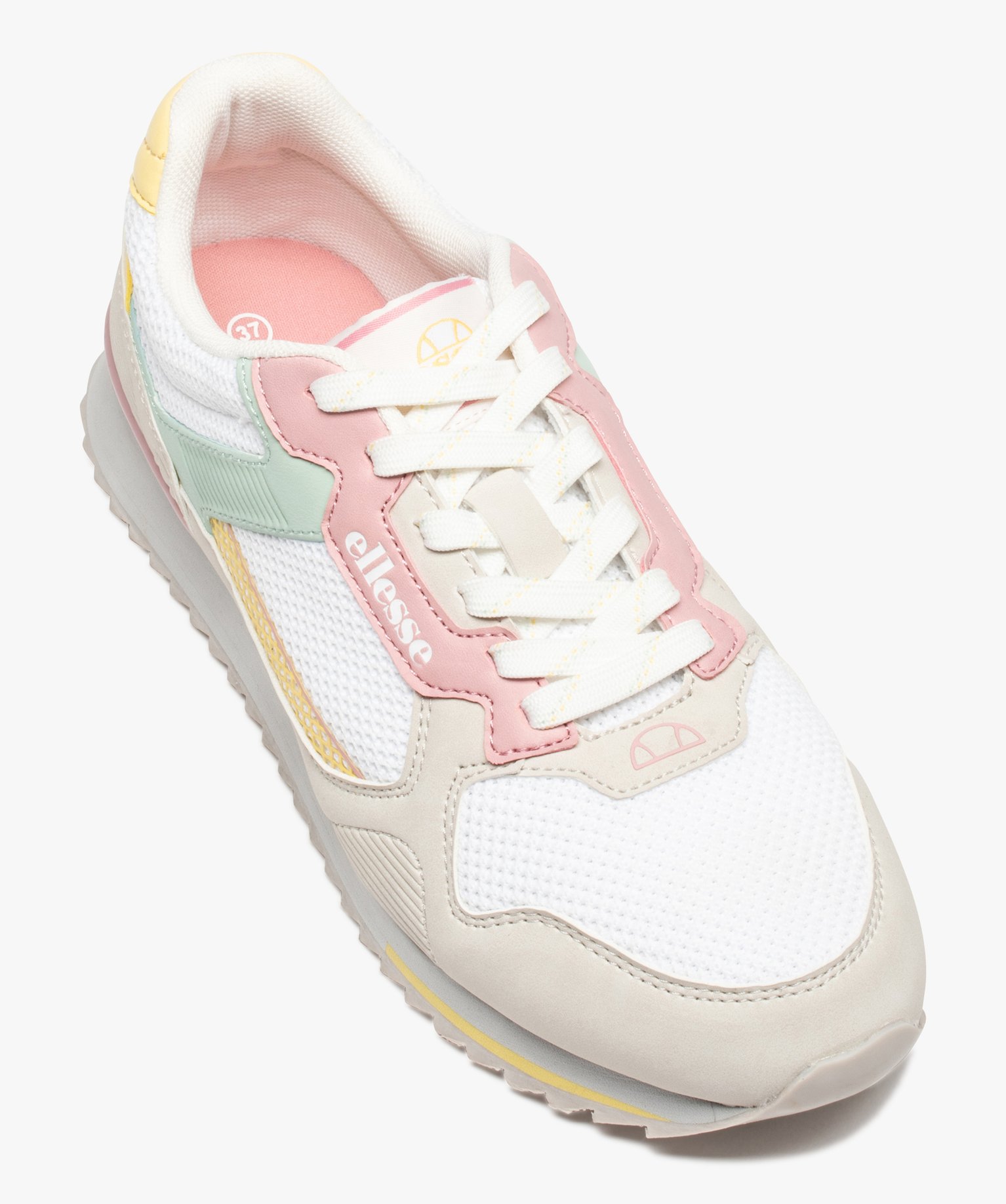 Baskets femme retro running colorées à lacets – Ellesse ... blanc | GEMO