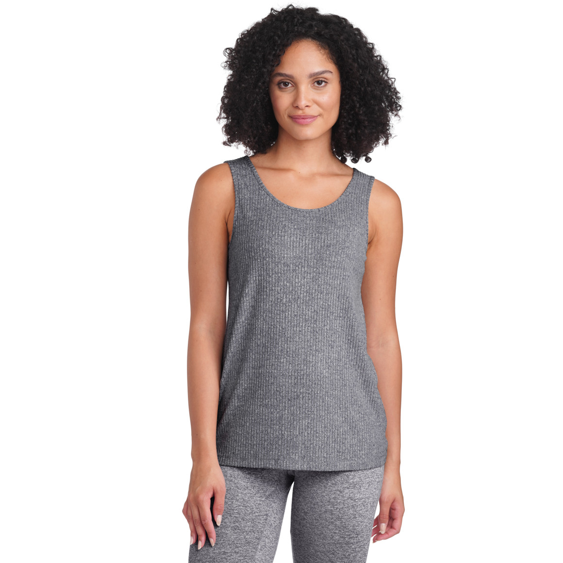Damen Loungewear-Top in Melange-Optik