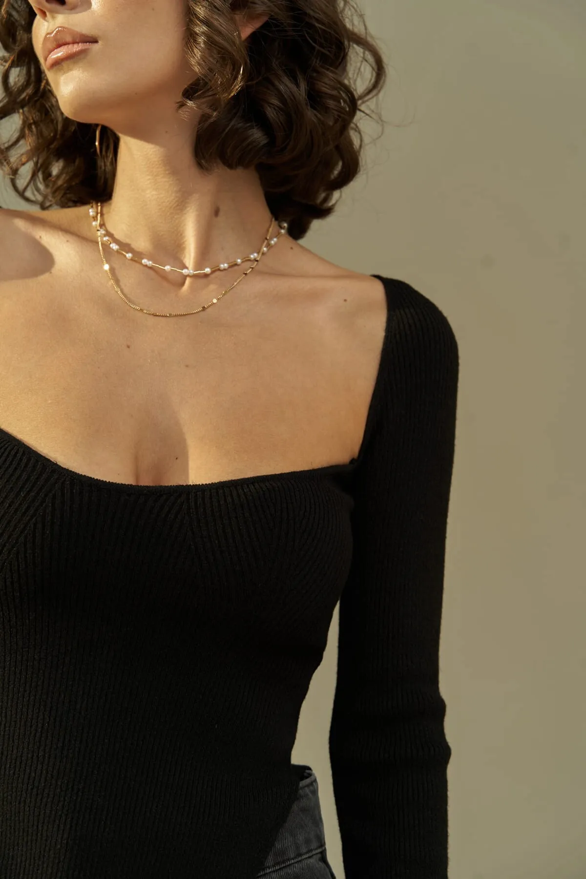 MAİ COLLECTİON  Change Schwarze Strickbluse