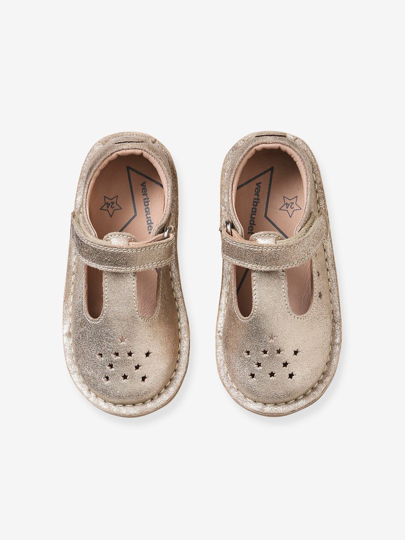Salomés cuir fille collection maternelle dorée