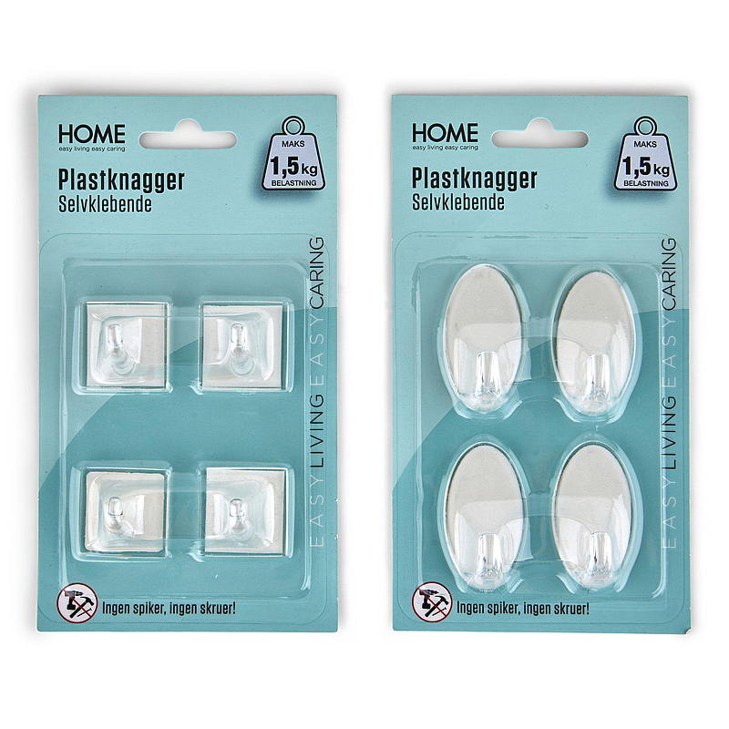 Home Plastknagg 4-pk klar