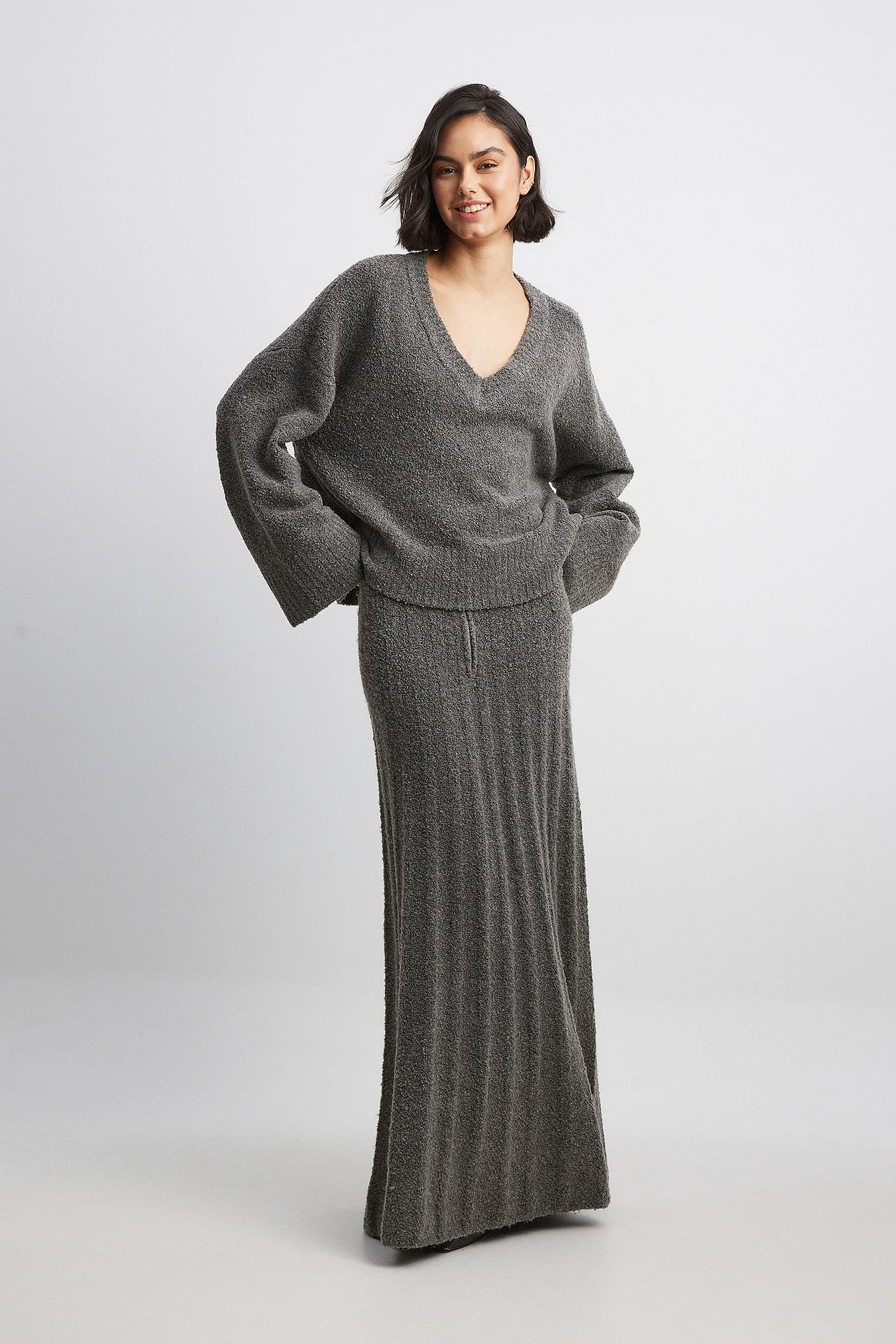 V-Ausschnitt Strickpullover