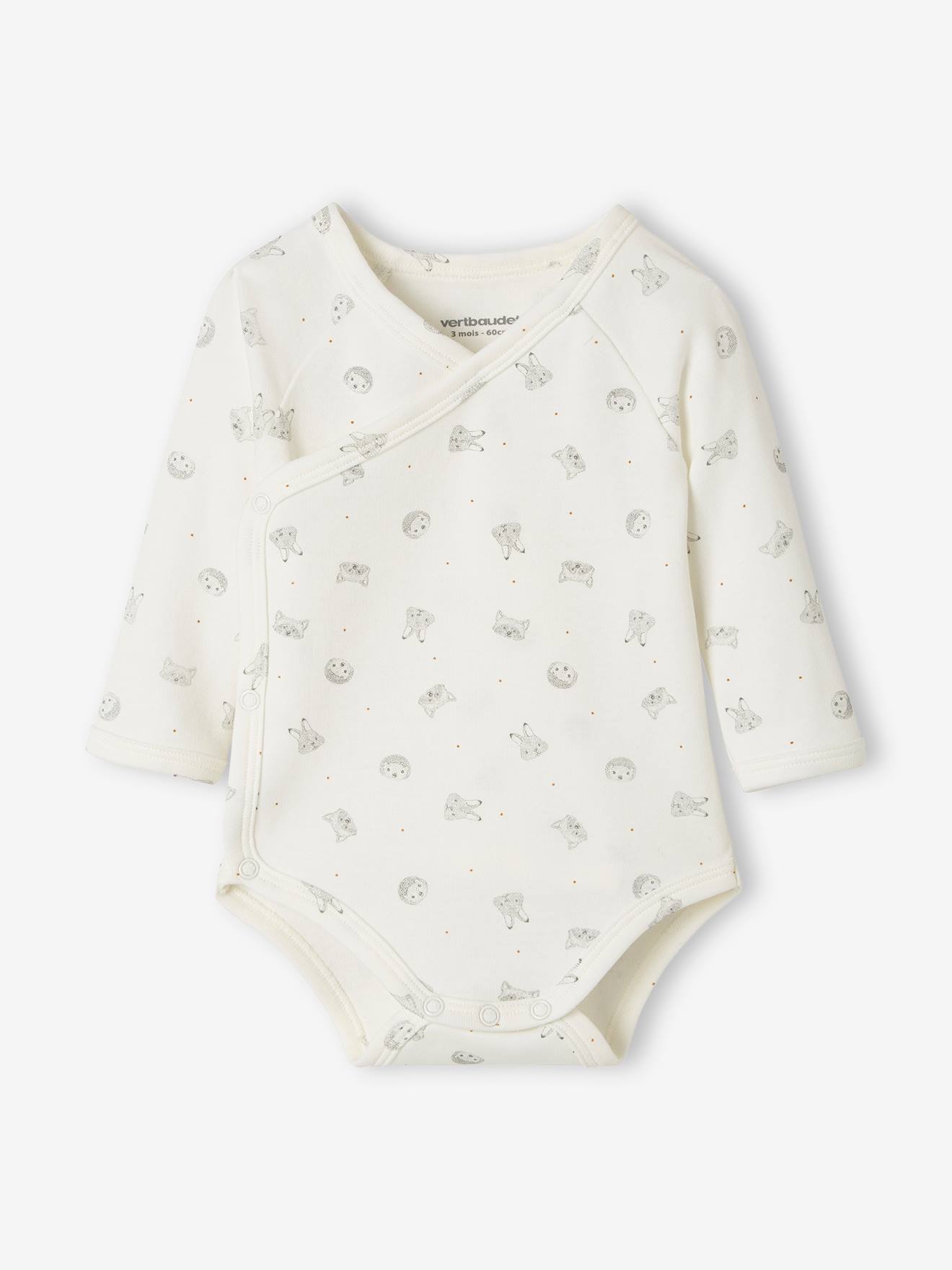 Lot de 5 bodies manches longues bébé ouverture naissance lot cannelle