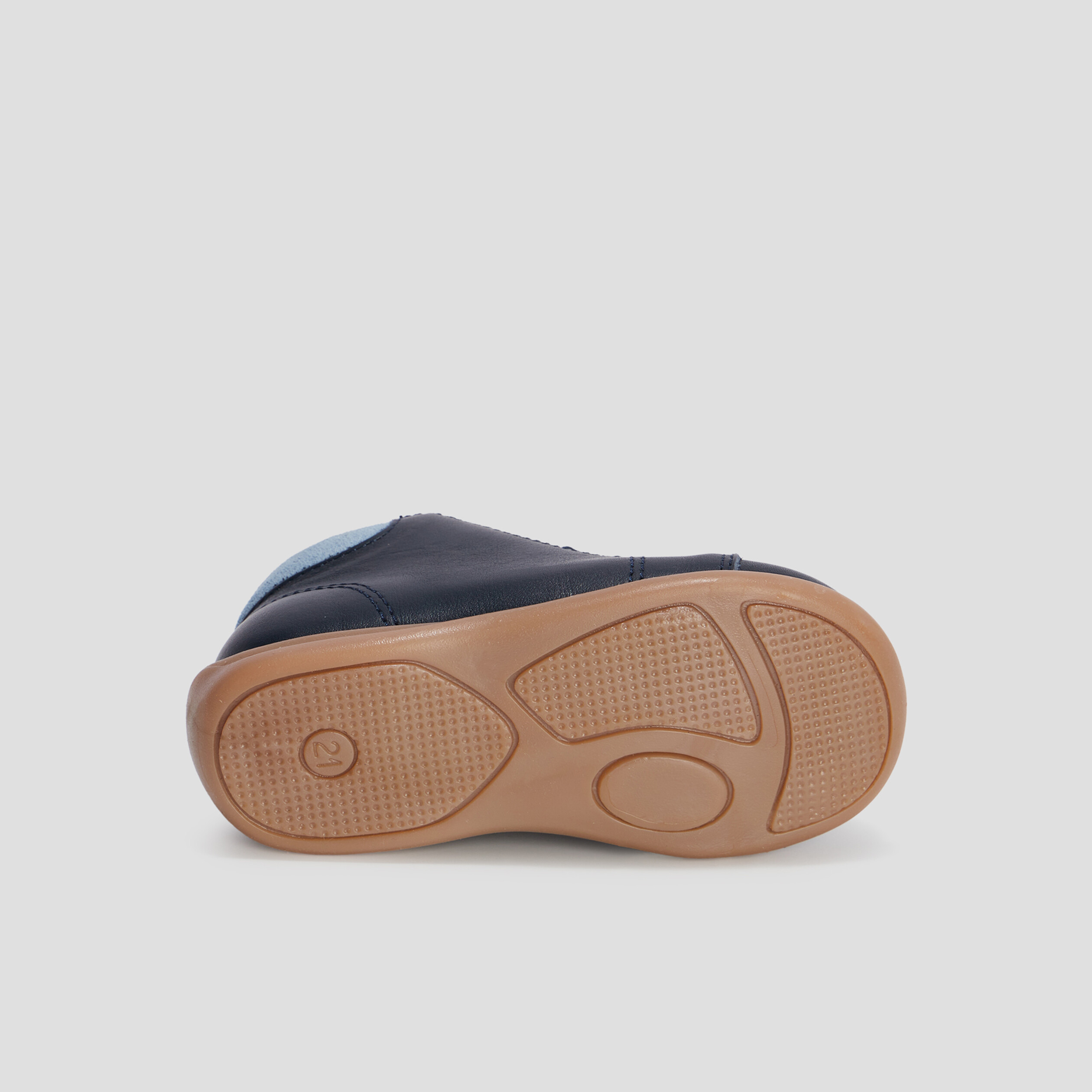 Bottillons en cuir à lacets bleu marine bébé garçon | La Halle