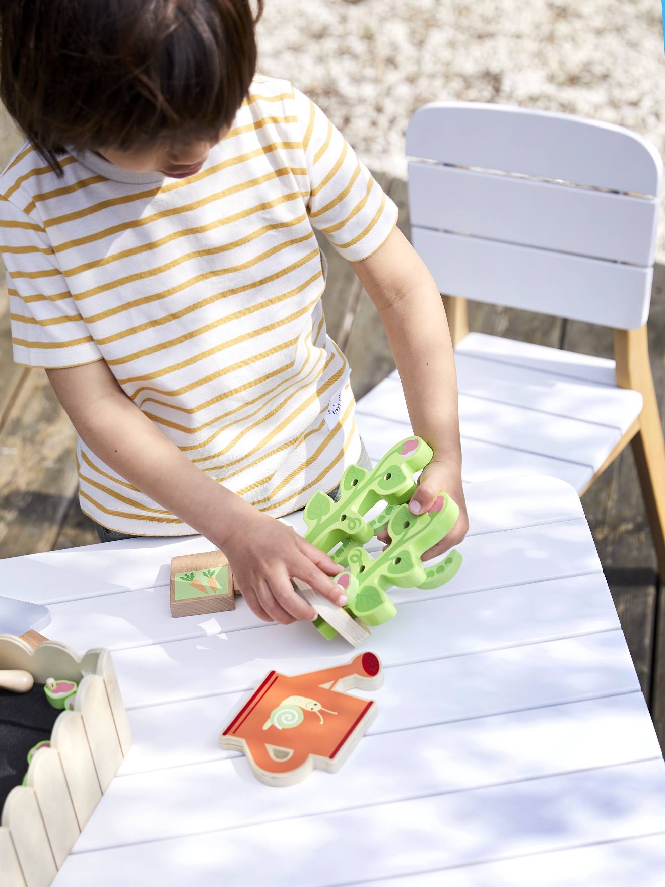 Vertbaudet Kinder Spieltisch TROPICOOL, innen/außen - weiß/natur