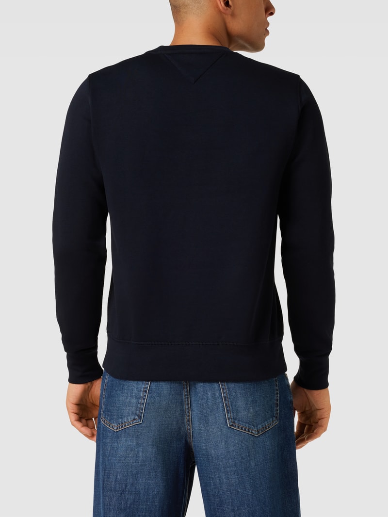 Sweatshirt mit Logo-Stitching Modell 'TOMMY LOGO SWEAT' in marineblau