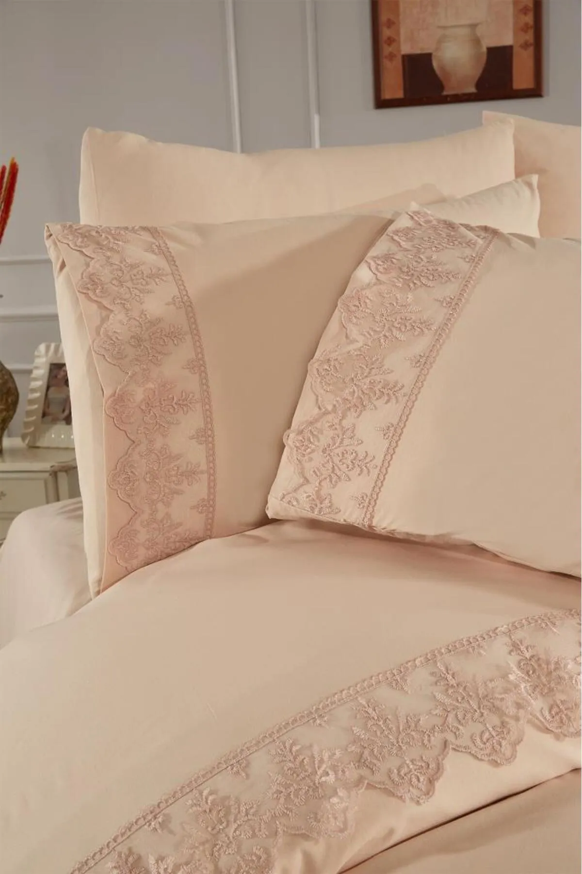 Çeyiz Diyarı  Bettwäsche Doppelbett - Braun - Gestreift