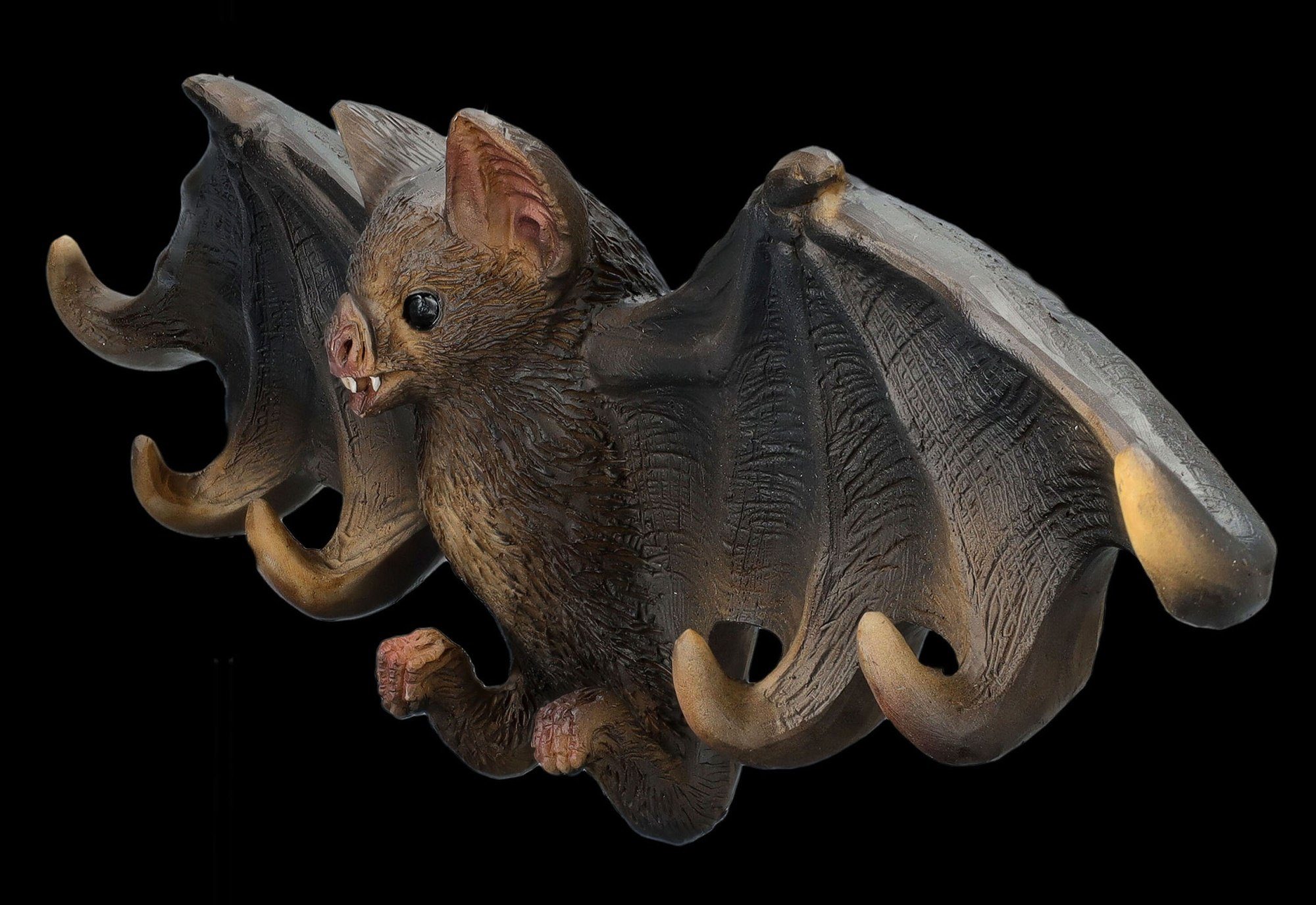 Figuren Shop GmbH Schlüsselbrett Schlüsselbrett - Braune Fledermaus - Tierfigur Fantasy Wanddeko
