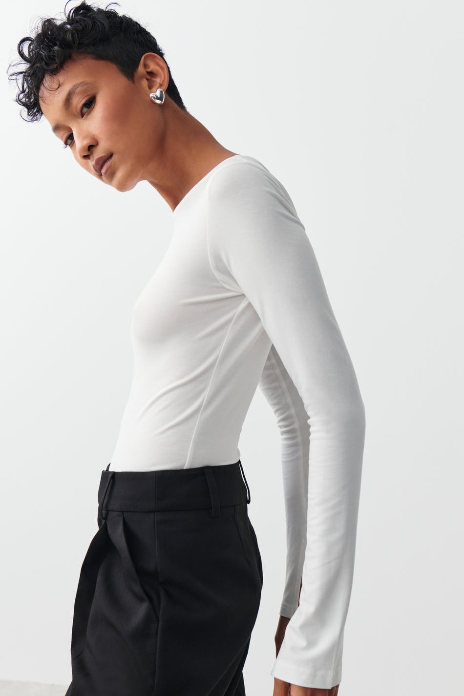 Soft touch crew neck top