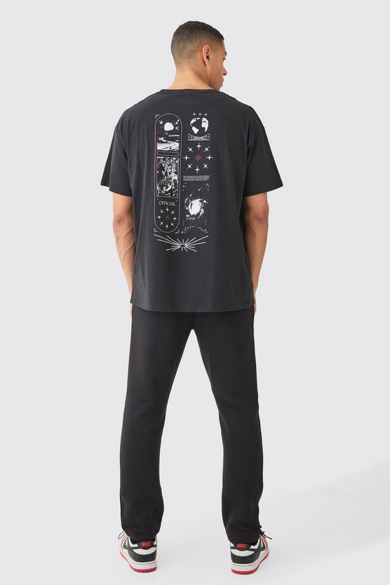 Oversize T-Shirt mit Space-Print