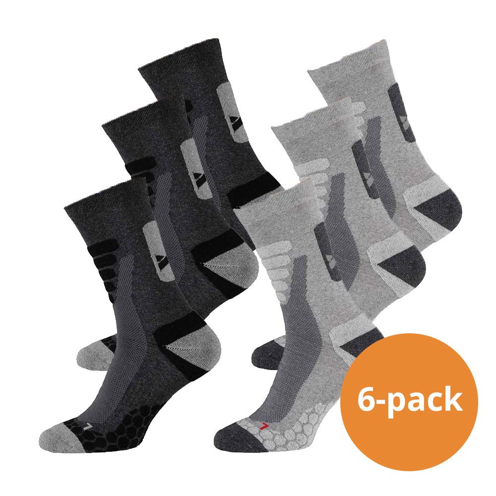 Xtreme 6 Paar Multi Grey Wandersocken