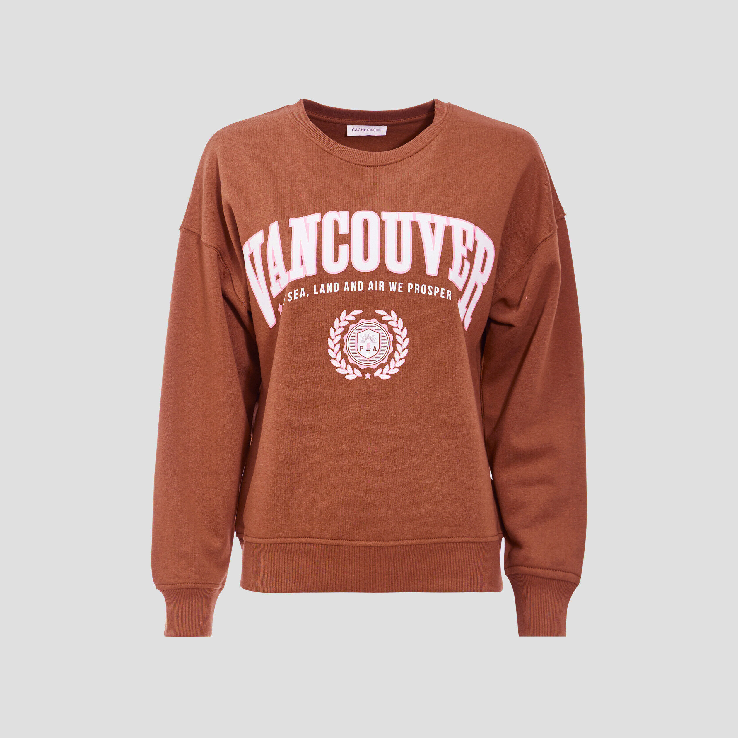 Sweat manches longues marron femme | Cache Cache