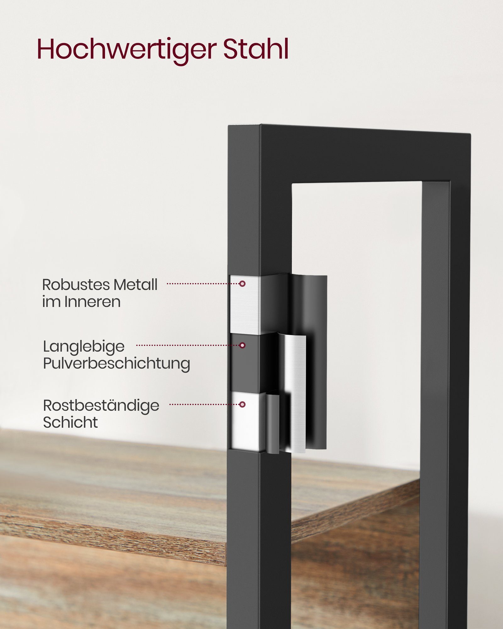 VASAGLE Bücherregal, Leiterregal, 24 x 158 x 166 cm, 14 Ablagen, Metall