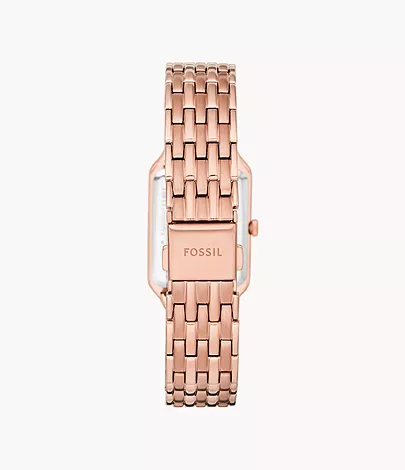 Fossil Uhr Raquel 3-Zeiger-Werk Datum Edelstahl roségoldfarben