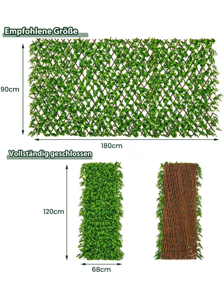 COSTWAY Künstliche Pflanzenwand Sichtschutz 180x90cm in Grün günstig kaufen onesize