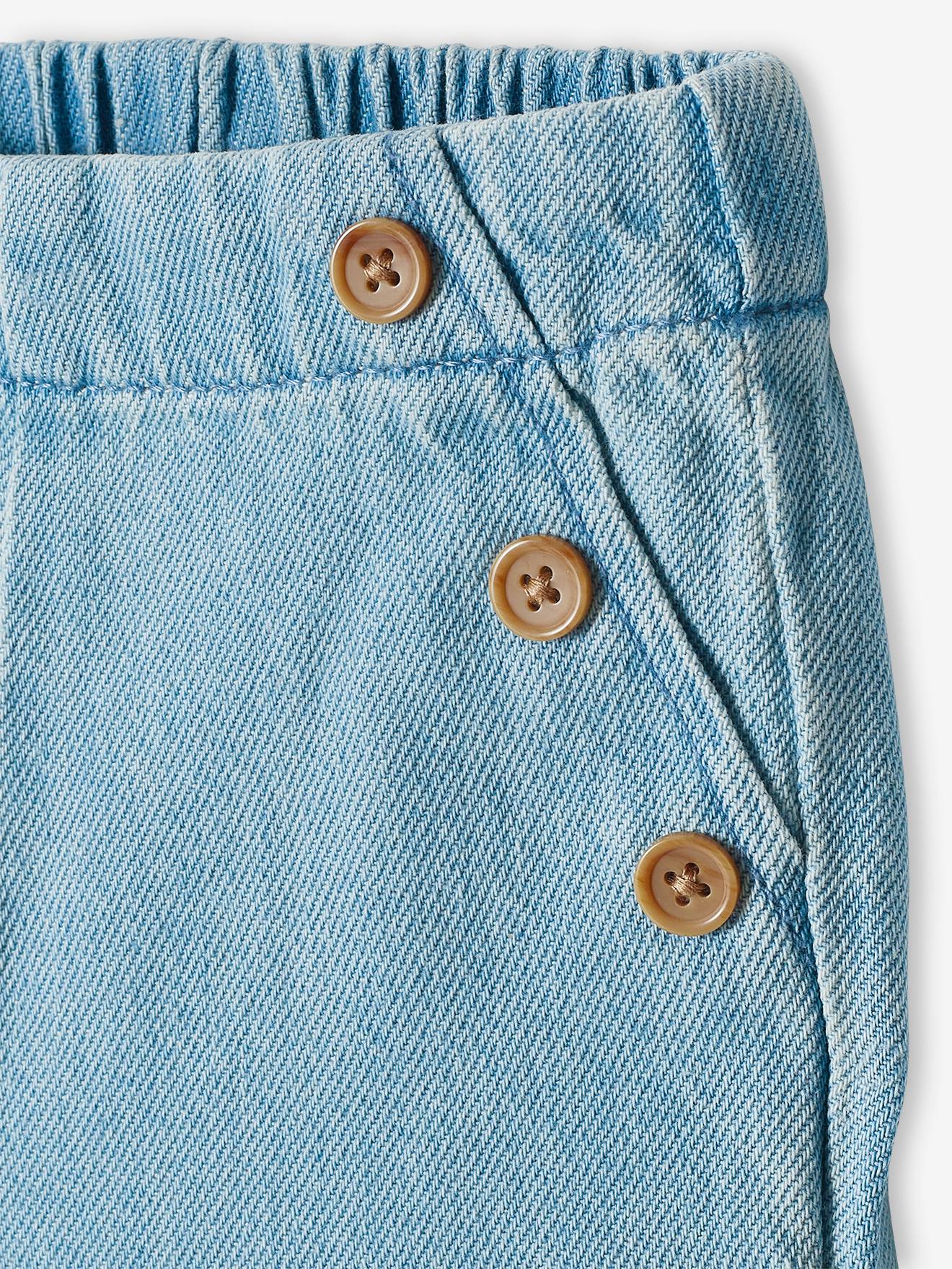 Pantalon large bébé à pont en denim double stone