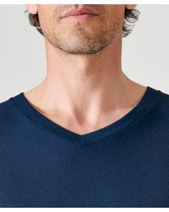 T-shirt col V fine côte Thermolactyl Sensitive, manches courtes