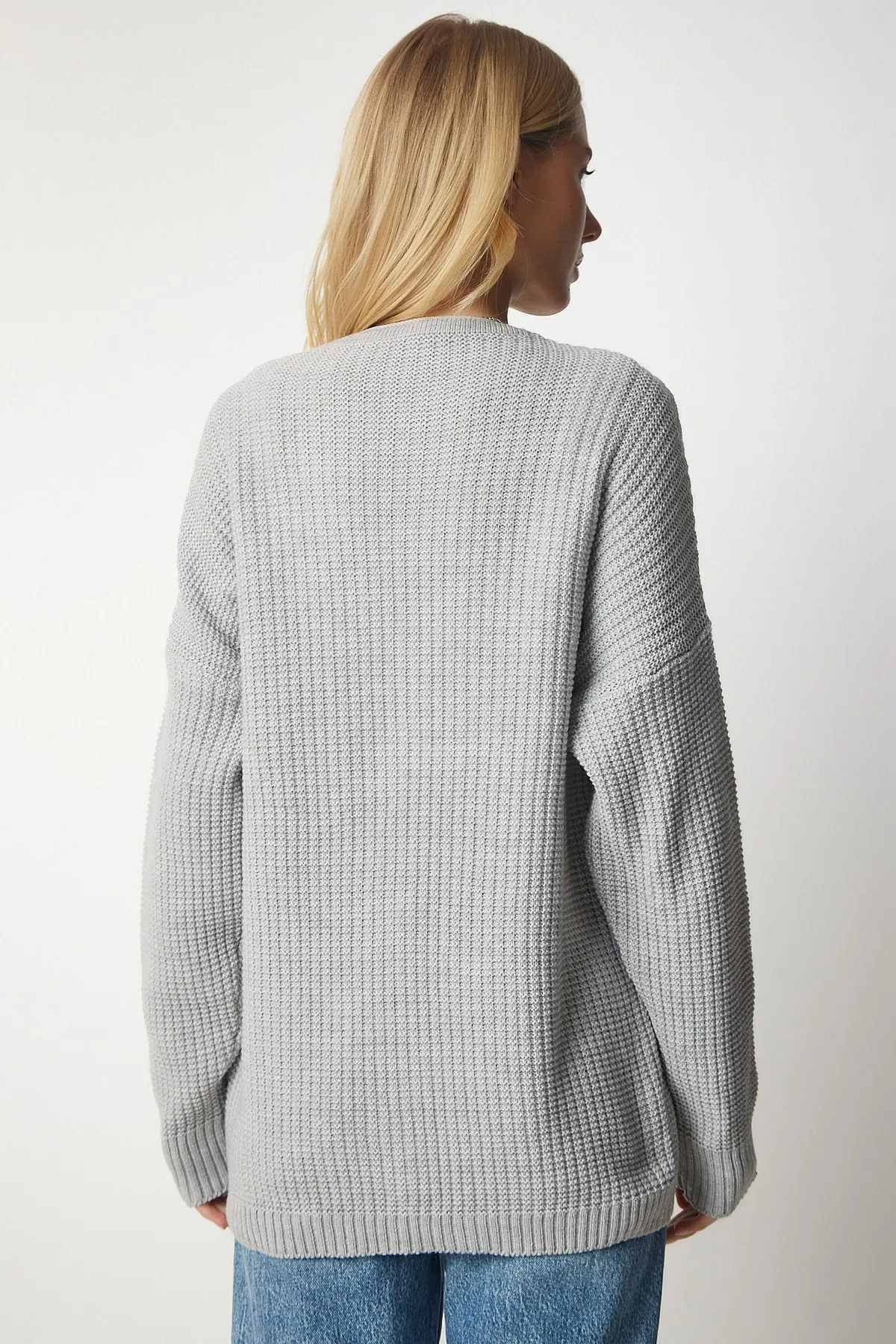Happiness İstanbul  Strickjacke - Grau - Relaxed Fit