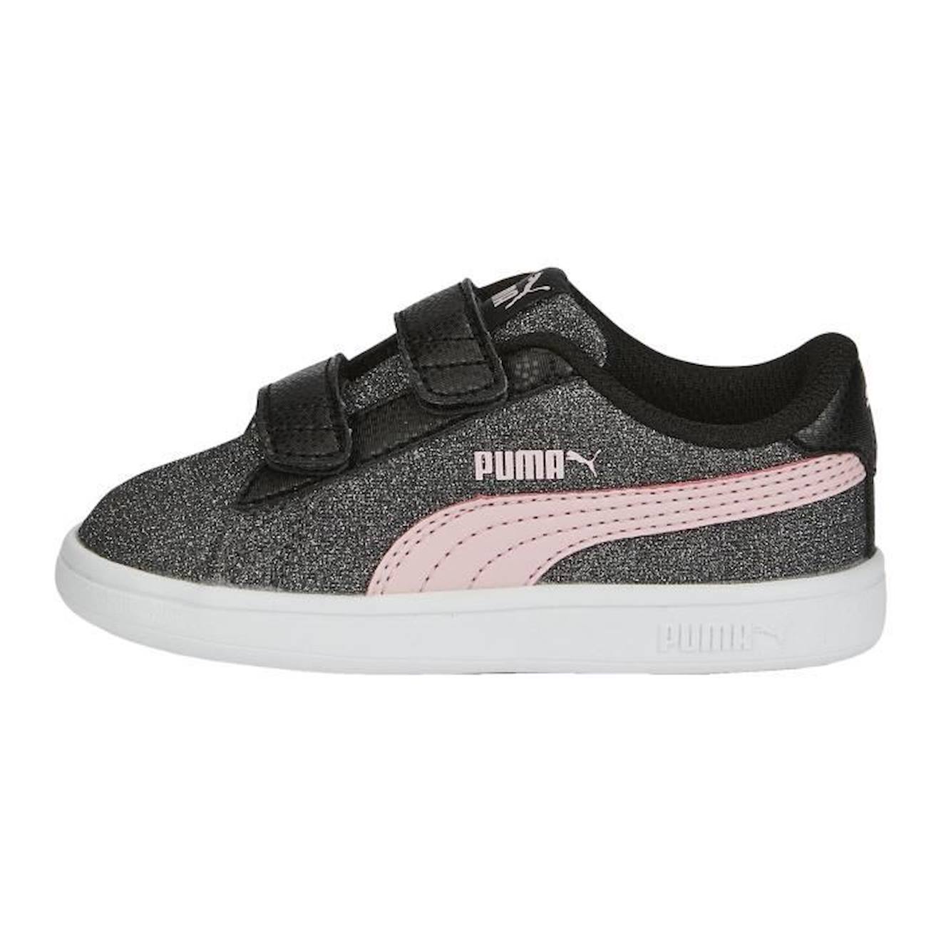 Basket Cuir Enfant Puma Smash V2 Glitz noir