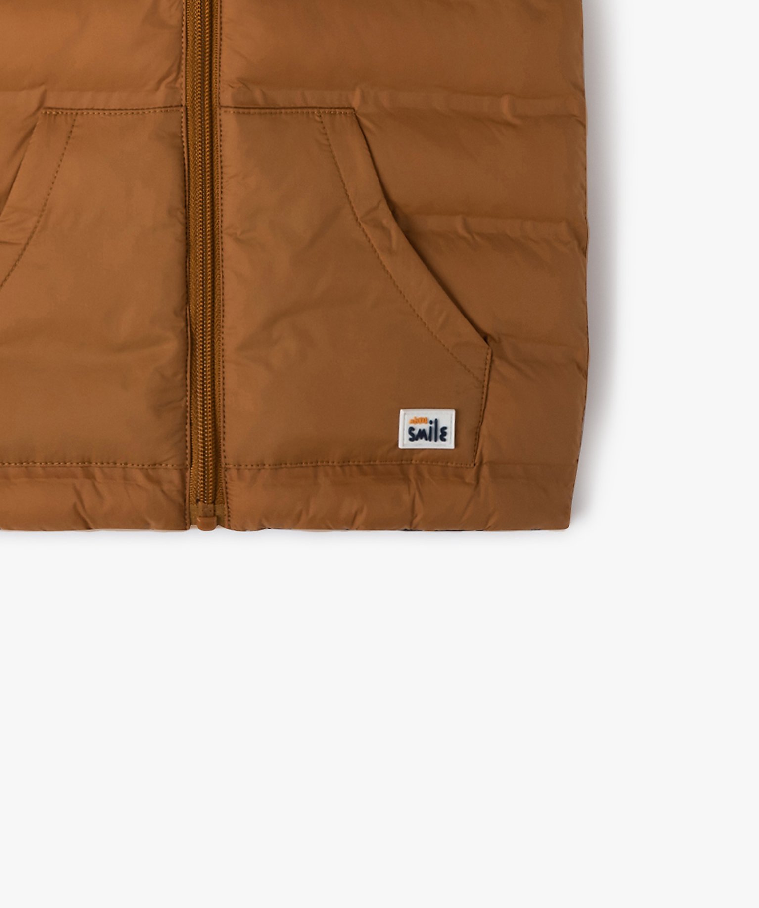 Blouson sans manches réversible à capuche bébé Garçon marron | GEMO