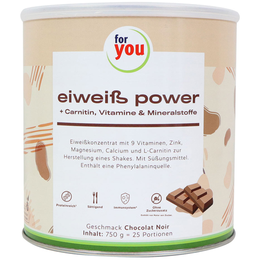 FOR YOU eiweiß power Schoko Pulver  750 g  Pulver