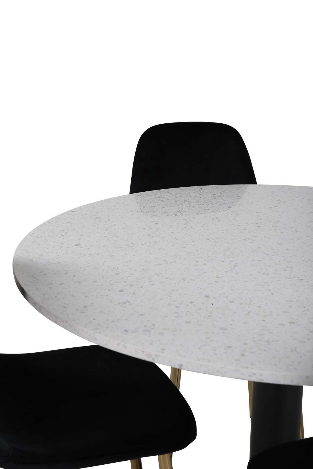 ebuy24 Essgruppe Razzia Essgruppe Tisch weiß und 4 Polar Stühle sch