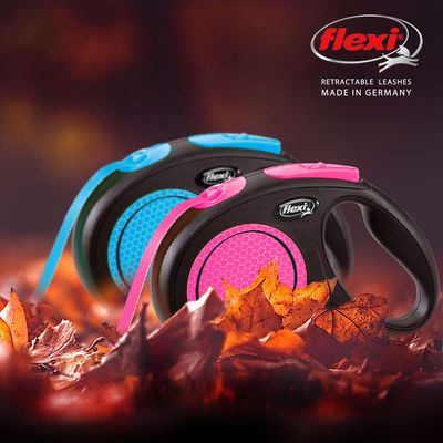 flexi New Neon Gurt-Leine blau, 5 m