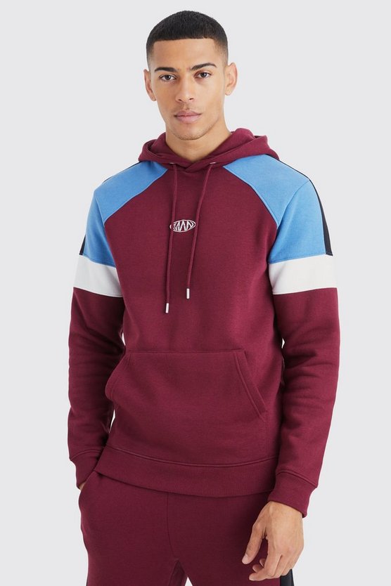Man Slim-Fit Colorblock Trainingsanzug mit Kapuze